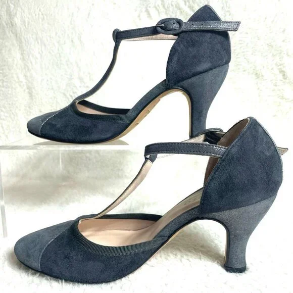 Rare Repetto Baya T-Strap Pumps Gray Glitter Party Wedding Classic Chic Shoes - Picture 7 of 11